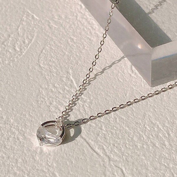 목걸이 로맨틱 큐빅 하프링 펜던트 BCN005