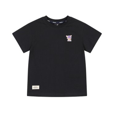 캉골키즈 루 심볼 패치 숏 슬리브 티셔츠 RB 0003 블랙