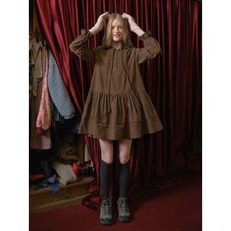 틸다마틸다 Corduroy Blair Tie Dress_brown