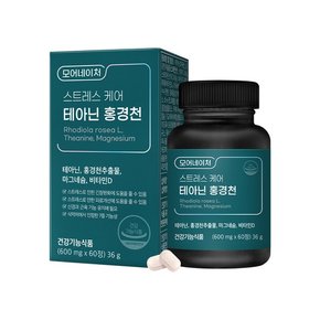 스트레스 케어 테아닌 홍경천 1박스(1개월분)/마그네슘 비타민D