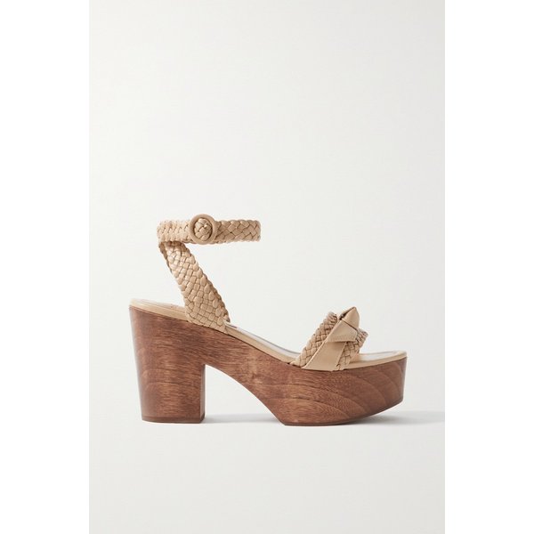 Clarita Braided Leather Platform Sandals 베이지 38063312420917496