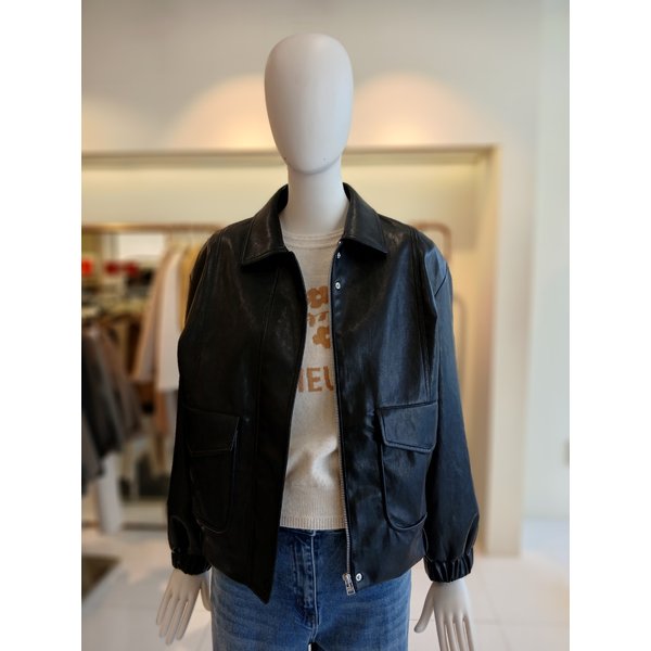 [여주점] 씨씨콜렉트 스탠카라백밴딩레더점퍼 E261psf152