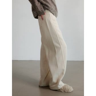 스테이피플 울 와이드 사선 팬츠 - IVORY