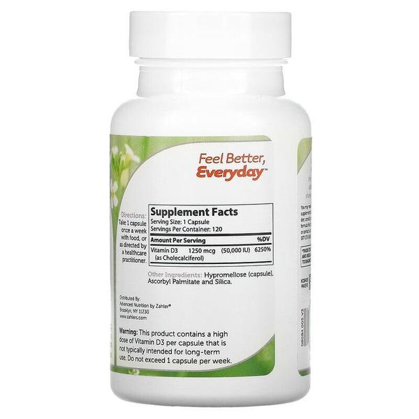 Zahler 자흘러 비타민D 50000IU 120캡슐 Vitamin D3