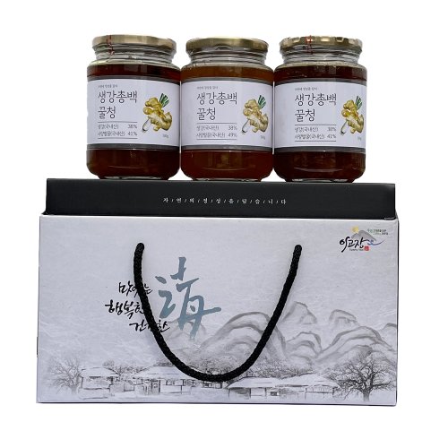 이고장식품 꿀청 3종 선물세트 생강총백꿀청 500g X 3개, 1세트(+선물세트)
