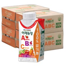 유기농 100% 실온 야채농장 ABC 주스 200ml (80팩)