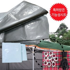 농막 창고작업 차광필름 실버루프 5x6M+아일렛고리10