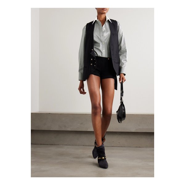 패브릴레인 스트라이프 코튼 실크 혼방 트윌 셔츠 그레이 46376663162944450