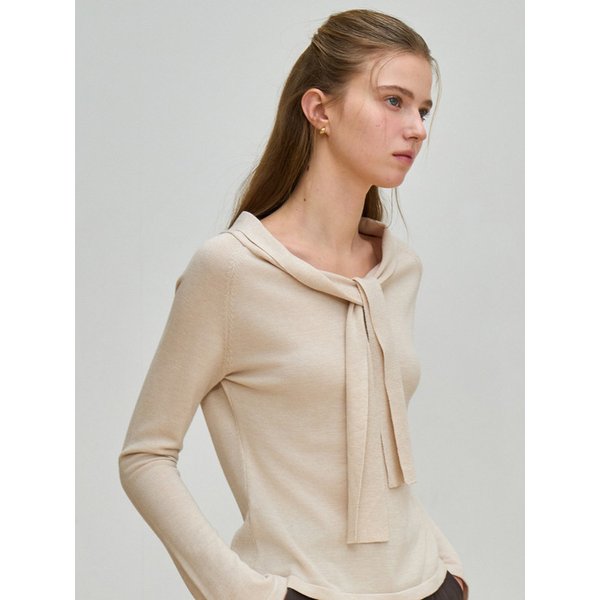 뮤트 세일러 타이 니트 베이지 J1939