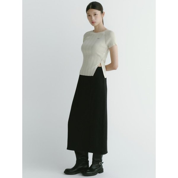 미니멀 드레이프 H라인 롱스커트(9SK7009Y)