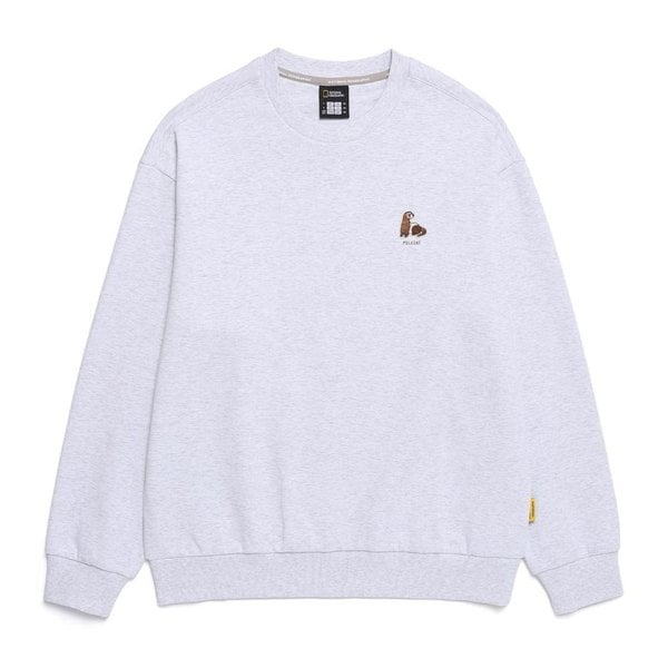 [여주점] N251USW040 동물 와펜 세미 오버핏 맨투맨 MIVORY