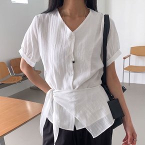 미야비 퍼프 레이온 숄 세트 블라우스_M4770