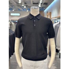 [파주점] 남성 S/S 블랙 반팔 카라 니트 RRBMKT63A
