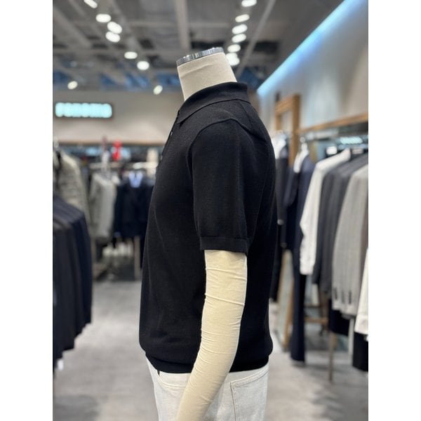 [파주점] 남성 S/S 블랙 반팔 카라 니트 RRBMKT63A