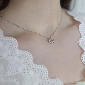 Silver donut necklace_BF054