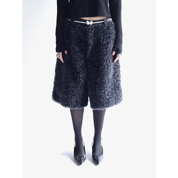 BUCKLE DENIM PANTS (BLACK+BLACK)