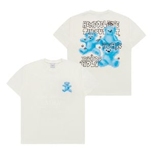 아크메드라비 CRAYON THREE BEAR ARTWORK SHORT SLEEVE T-SHIRT CREAM 크레용쓰리베어 크림 SSATHB-CR