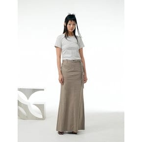 Belted maxi skirt (Beige)