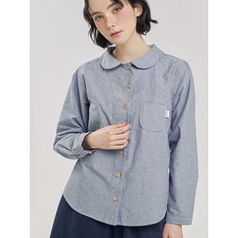 치키타 [7차 리오더]라운드 셔츠 (옥스포드) 네이비 241302SNV