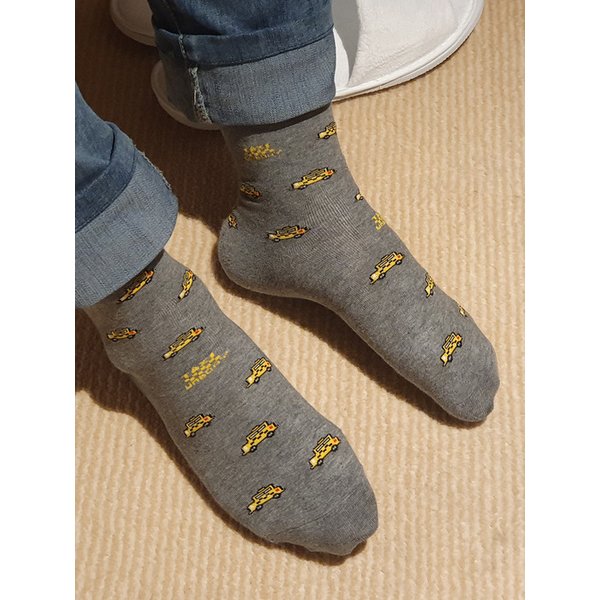 남녀공용 택시 패턴 삭스 -그레이