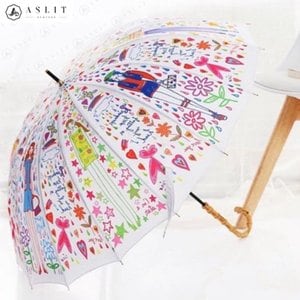 애슬릿 패션 하트 일러스트 프린팅 양산 양우산 　