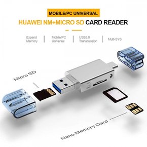 NFHK USB-C Type C  USB 2.0 - NM TF Micro SD Huawei 나노 메모리 카드 카드 리더 휴대 전화