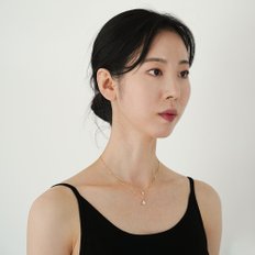 [ 본사정품 / 실크 파우치 쇼핑백 증정 ] 14k 금 큐빅 펜던트 목걸이 6발 4mm