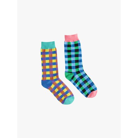 핑크파인애플 [2EA 1SET] COLORED CHECK SOCKS_MIX