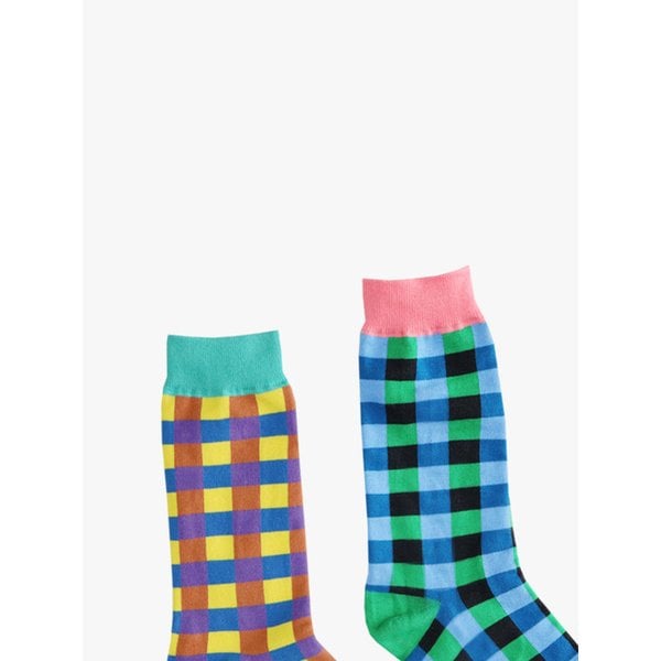 [2EA 1SET] COLORED CHECK SOCKS_MIX
