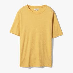 메르츠비슈바넨 티셔츠 COTTON HEMP T-SHIRT YELLOW ORANGE MBD1M60001A36