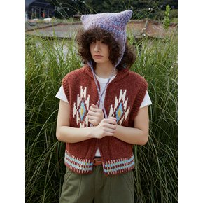 Navaho Alpaca Knit Vest (Brick)