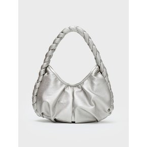 BRAID LEATHER BAG (SILVER)