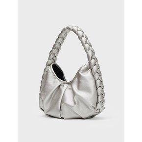 BRAID LEATHER BAG (SILVER)