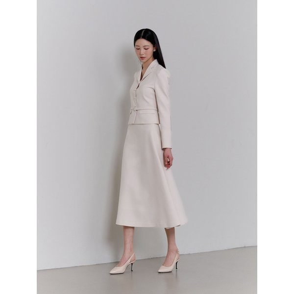 [2차리오더]Swan flare skirt [Ivory]