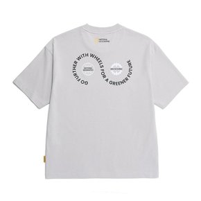 [여주점] N252UTS071 리젠 써클 그래픽 세미오버핏 반팔 티셔츠 SILVER GREY