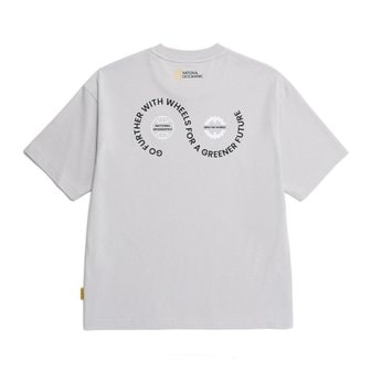 내셔널지오그래픽 [여주점] N252UTS071 리젠 써클 그래픽 세미오버핏 반팔 티셔츠 SILVER GREY