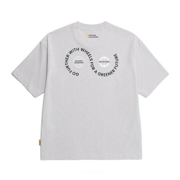 [여주점] N252UTS071 리젠 써클 그래픽 세미오버핏 반팔 티셔츠 SILVER GREY