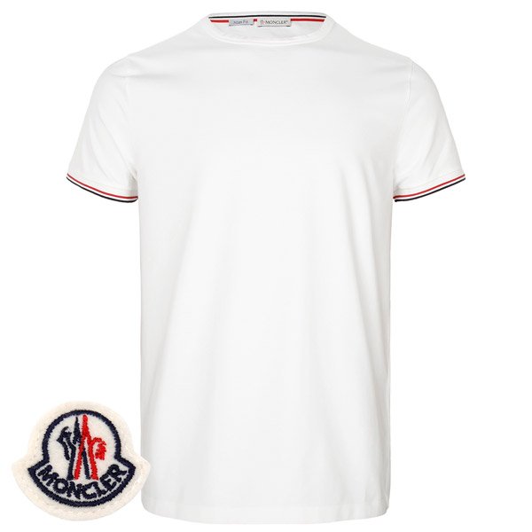 [부산점] 몽클레어 화이트 슬림핏 로고 티셔츠 8C71600 87296 004