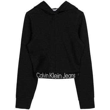 Calvin Klein 캘빈클라인 블랙 로고 밴딩 후드 스웨트셔츠 J20J221413 BEH