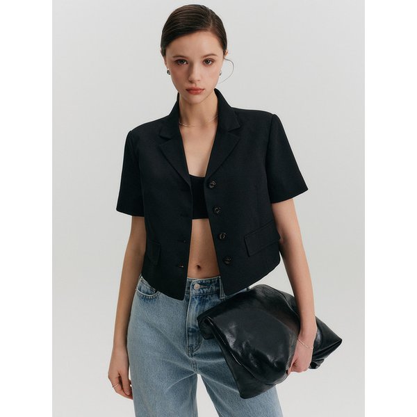 레일라니 싱글 크롭 자켓_블랙 / LEILANI SINGLE CROP JACKET_BLACK