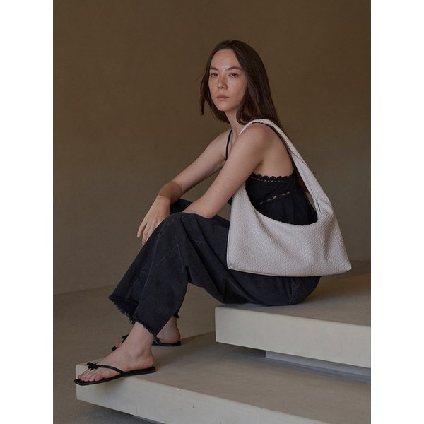 Cross Body Slouchy Hobo Bag Latte Ivory