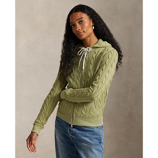 여성 케이블 니트 코튼 풀 지퍼 후디(WMPOKNINA920048300)