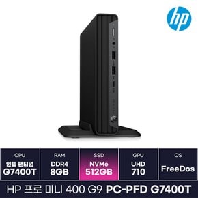 HP 프로 미니 400 G9 PC-PFD G7400T 인텔 12세대 내장그래픽 미니PC 사무용 데스크탑 (512GB) /