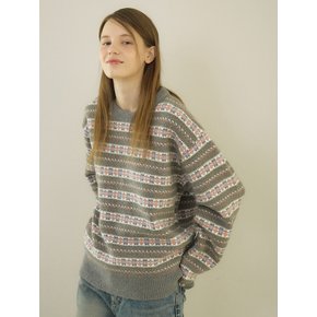 [wool] blooming knit 239 (melange gray)