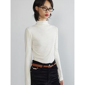 HALF TURTLE NECK TOP CREAM