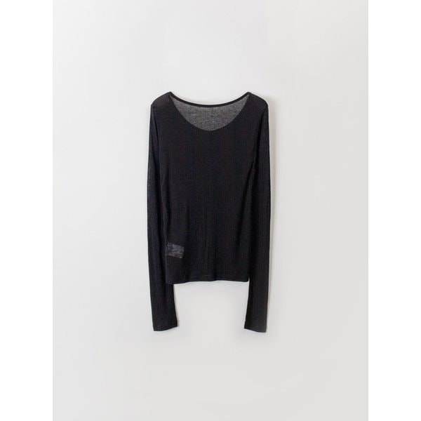 Wool boat neck T (Black)