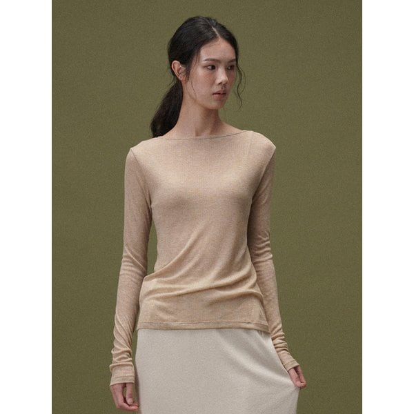 Wool boat neck T (Black)