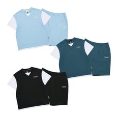 K252UPB920 컬러블럭 5부 상하 SET 3종택 1