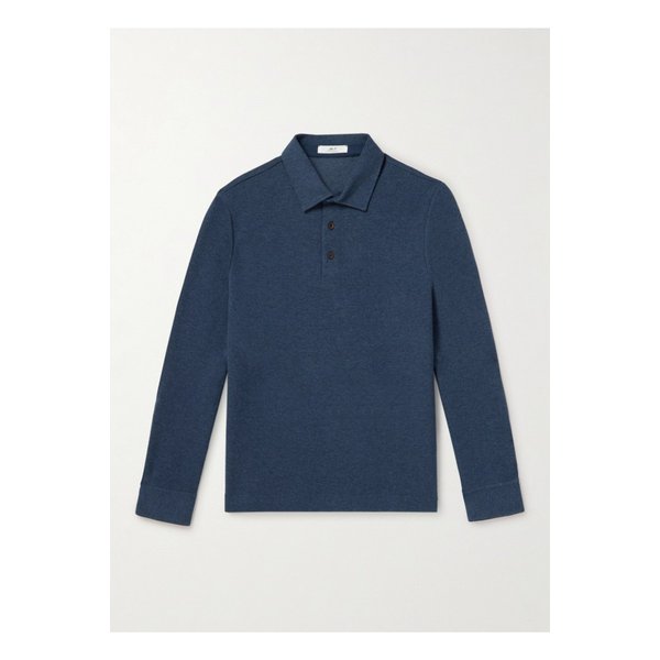 골지 코튼 혼방 폴로 셔츠 블루 1647597337121664