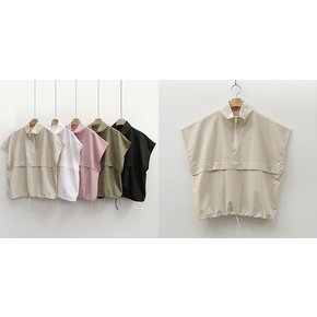 [샵앤] 반집업 스텐넥 운동 원마일 데일리 캡소매 맨투맨티셔츠 DAKS-WSH-3481-크림